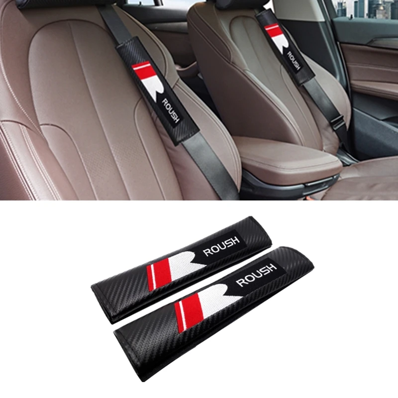 Чехол для ремня безопасности из углеродного волокна для Edge Roush Mustang Shelby Gt500 Focus 2 Mondeo Kuga Fiesta Ranger Explorer Fusion