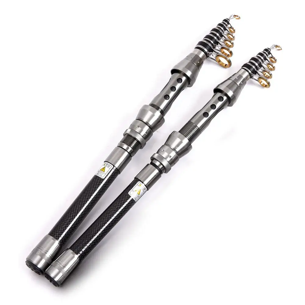 Telescopic Fishing Rod Portable Pole Travel Sea Boat Rock 2.1m 2.4m Spinning Rods | Спорт и развлечения