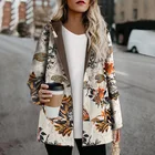 Женская зимняя куртка в стиле ретро с цветочным принтом, пальто с капюшоном, свободная стеганая куртка, женские парки, Повседневная ветровка, верхняя одежда больших размеров