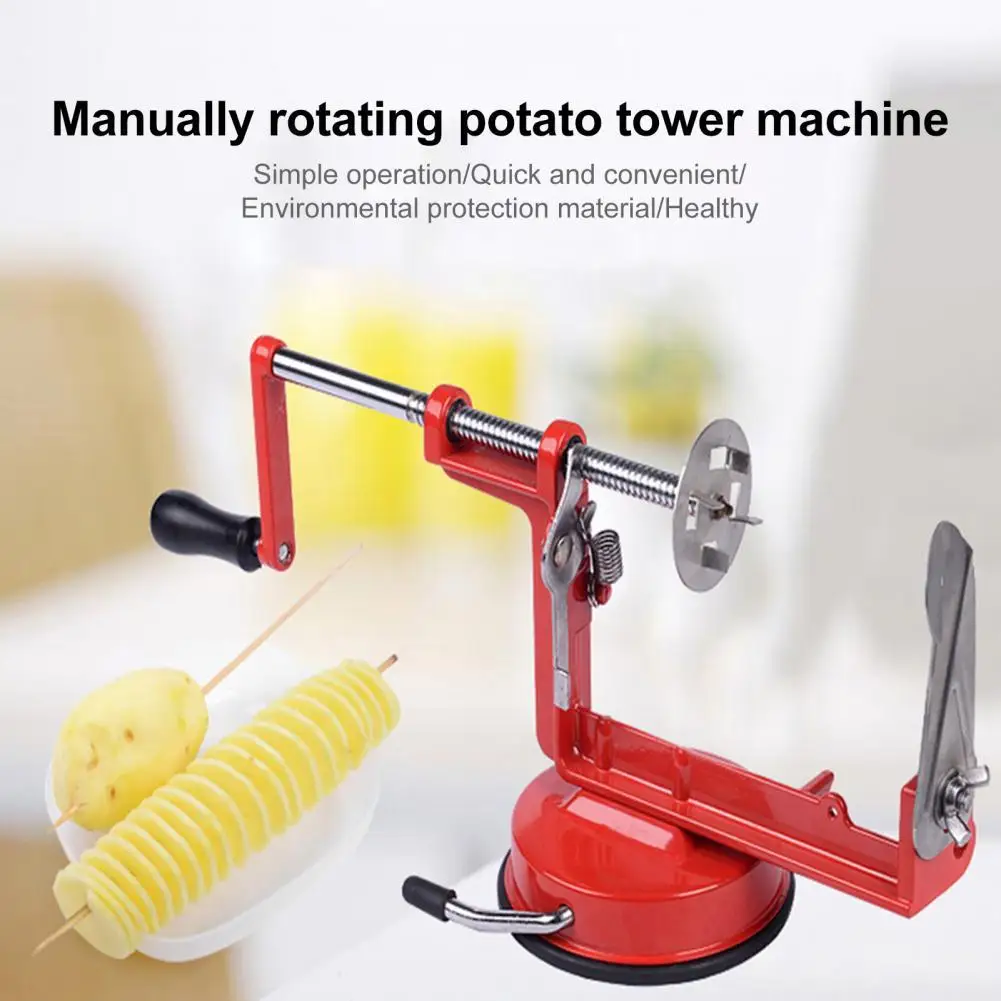 

Durable Potato Slicer Soft Handle Metal Multifunctional Efficient Spiral Potato Cutter for Daily Use
