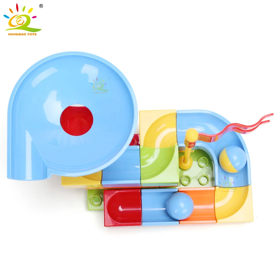 HUIQIBAO большой размер слайды кирпичи городские строительные блоки мраморные гонки