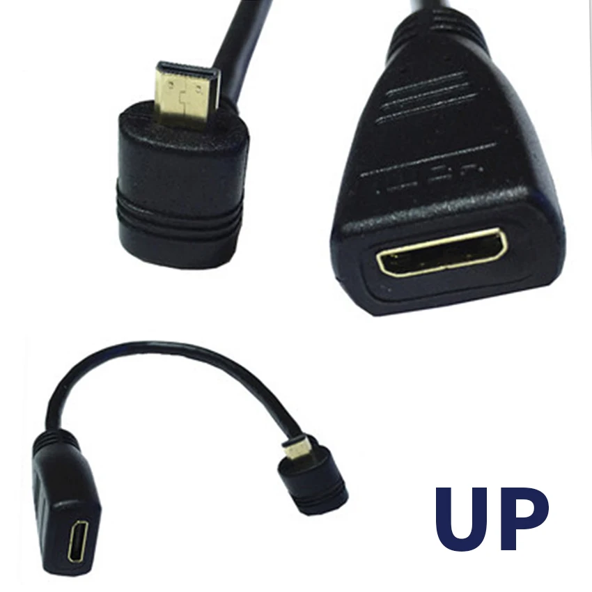 0 25 m HDMI 1 4 D type Micro to Female M/F УДЛИНИТЕЛЬ 90 градусов вправо влево вверх вниз|Кабели HDMI| |