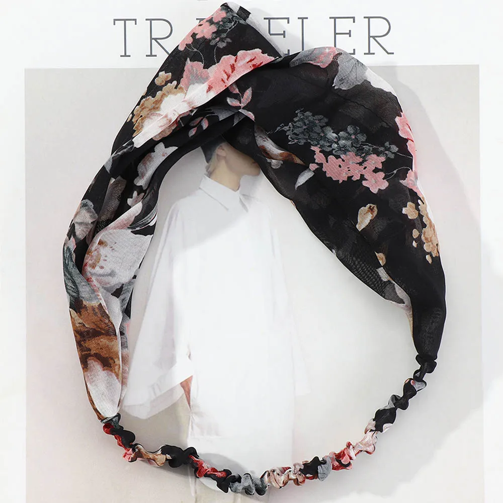 Повязка на голову с цветочным принтом 1 шт. |