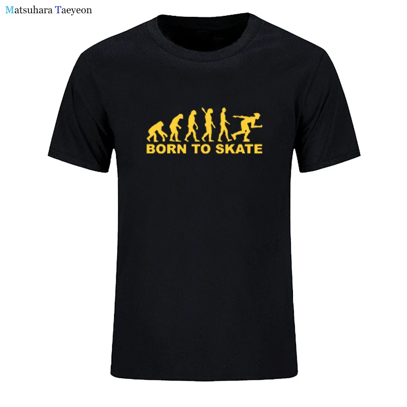 

Evolution Skating Graphic T Shirts Born To Skate T-shirt Men Tops Oversized Tees Summer Clothing Cotton Streetwear Tshirt