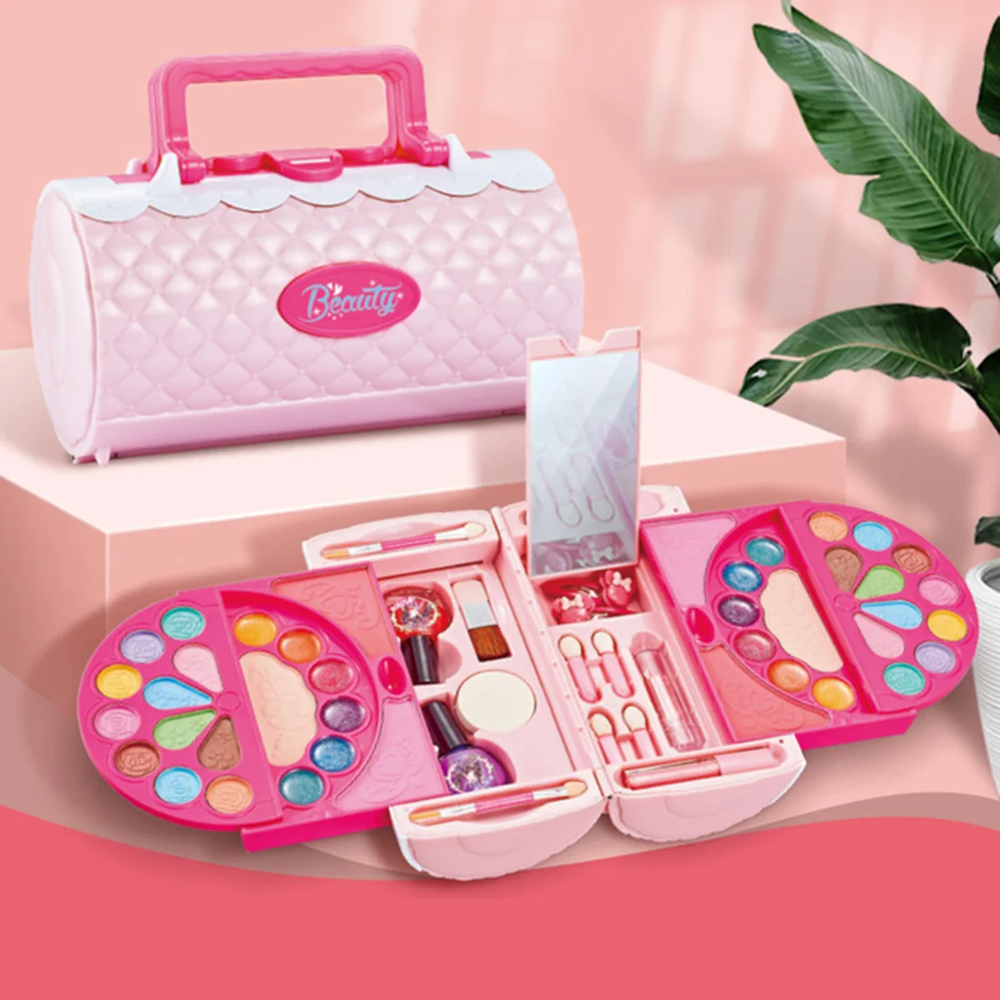 

Children Water-soluble Makeup Beauty Toy Pretend Play Gift Set For Christmas - Portable Bag