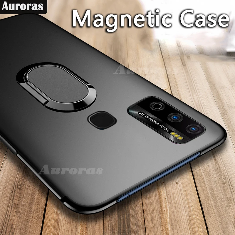 Мягкий чехол Auroras для Infinix Hot 9 Play Ультратонкий с магнитным кольцом матовый