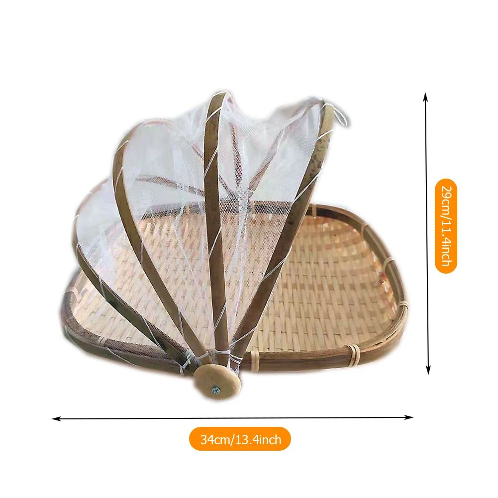 

Serving Basket 34*29CM Bamboo Food Serving Tent Covered Rectangular Bamboo Serving Basket Natural Artisan Handmade Tray