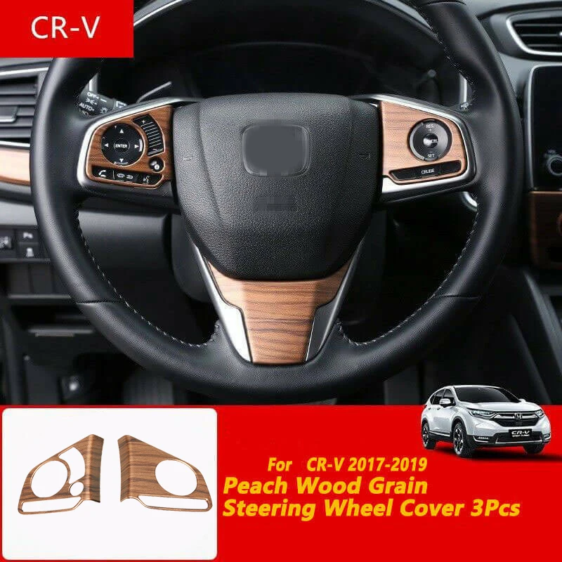 Персиковая деревянная зернистая накладка на рулевое колесо для 2017 2020 Honda CRV CR
