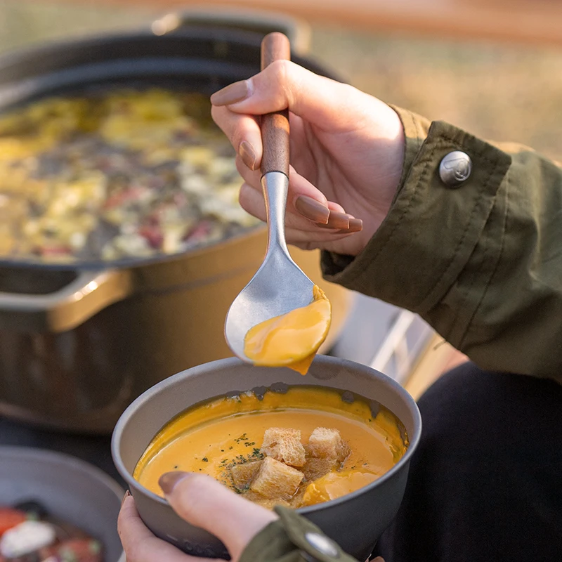 

Naturehike Outdoor Tableware Stainless Steel Wooden Kitchen Set Ultralight Knife Fork Spoon For Camping Picnic BBQ NH20CJ014