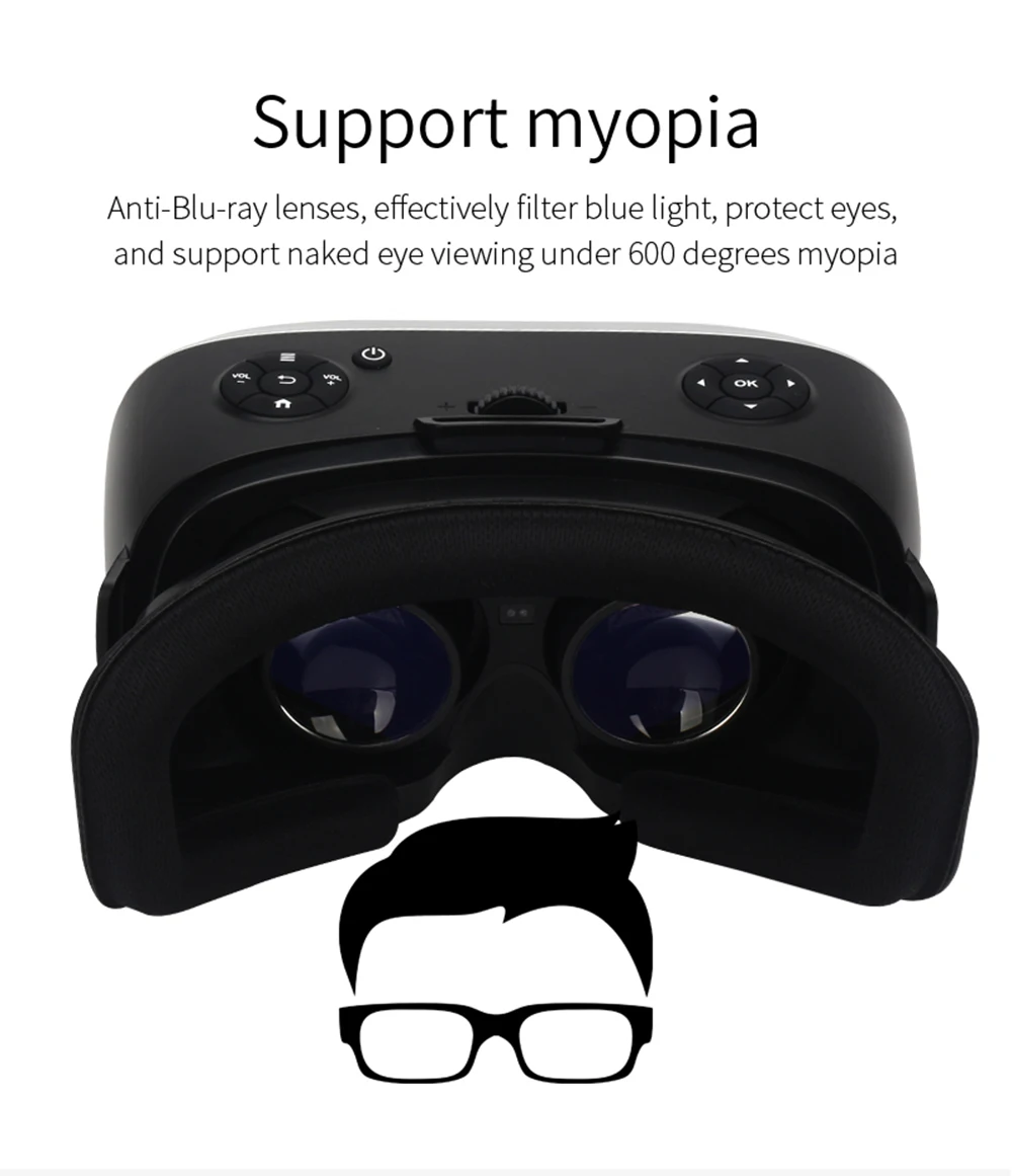 Интегрированная машина виртуальной реальности 2K HD WIFI 3D умные очки 3G 16G все в одном