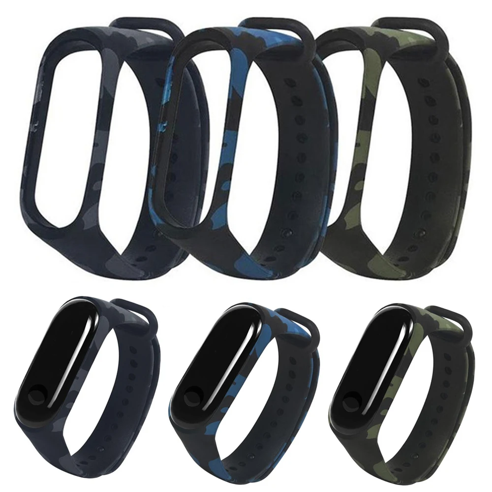 YHNUJM Камуфляжный силиконовый ремешок для Xiaomi mi Band 3 Smart Напульсник браслет Смарт