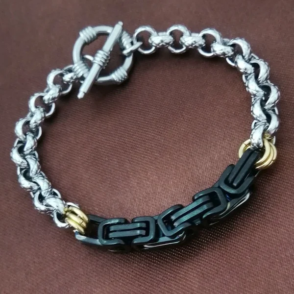 

Hip hop Chain Stainless Steel 316L Bracelet three colors mens womens B270 0305