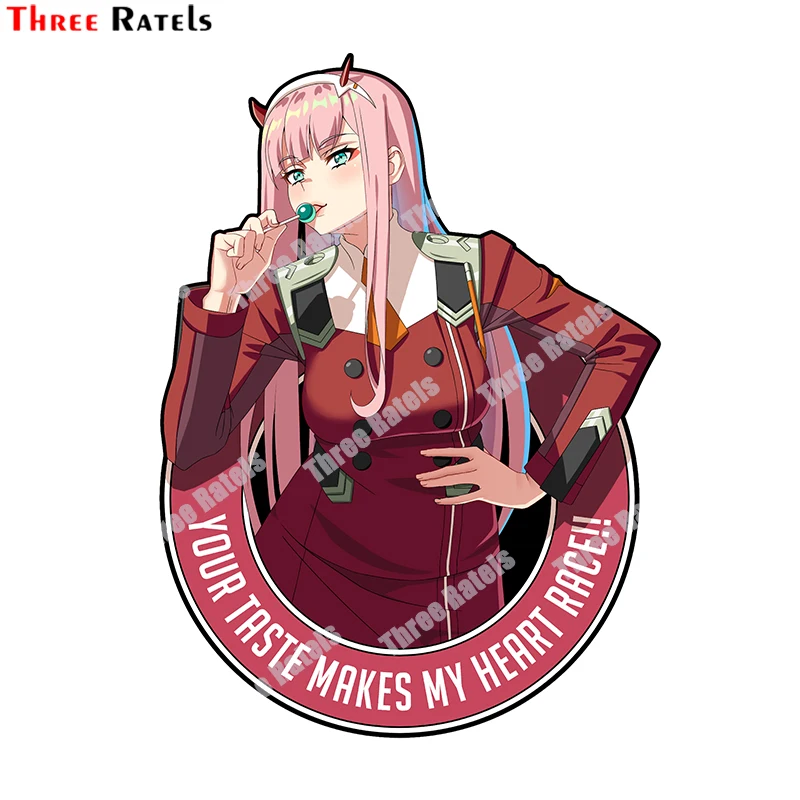 Наклейка Three Ratels B183 с рисунком аниме Zero Two Darling In The Franxx подходит для крышки