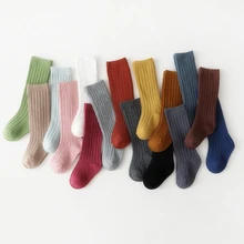 Классические детские носки, испанские Детские хлопковые мягкие носки в полоску для мальчиков и девочек, детские длинные гольфы до колена, школьная форма, носки