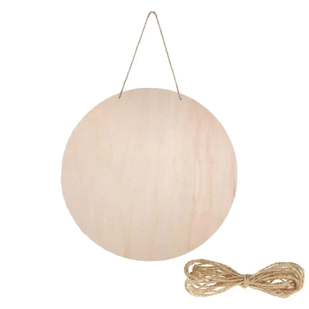 

Необработанные деревянные кусочки Счастливого Рождества 11,8 дюйма, круглые с отверстием, деревянные круги, пустая доска для самостоятельно...