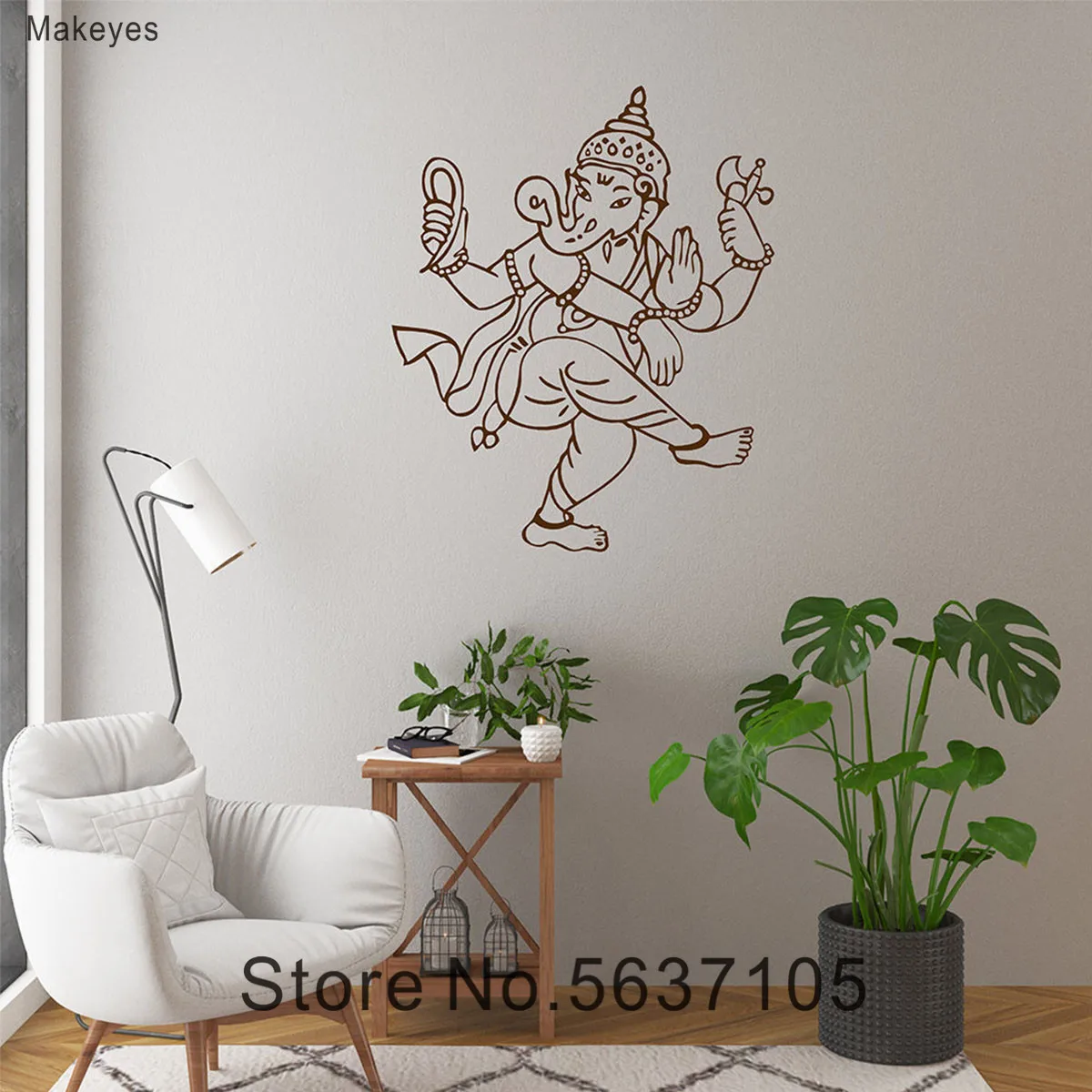 Настенные стикеры Makeyes Ganesha s традиционная художественная Настенная Наклейка