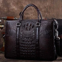ourui new true crocodile handbag male men briefcase brown men handbag men bag crocodile bag crocodile leather bag