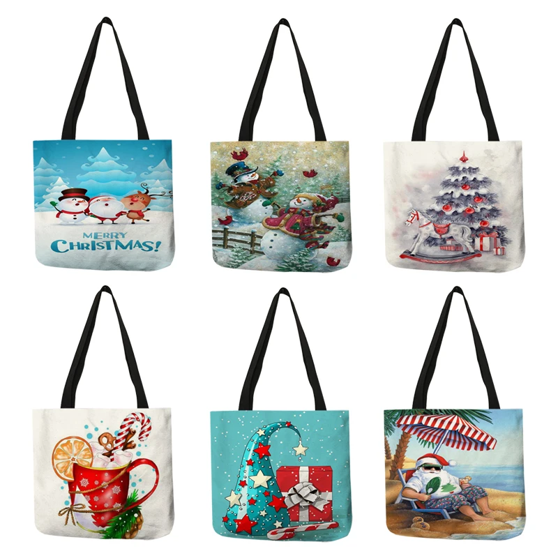 Модные женские ручные сумки Рождественский Снежный пейзаж подарки сумка тоут