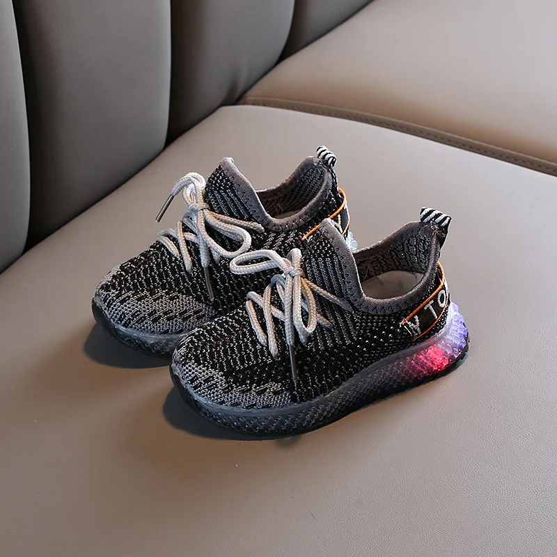 2020 дышащая обувь детская для маленьких девочек мальчиков светодиодный