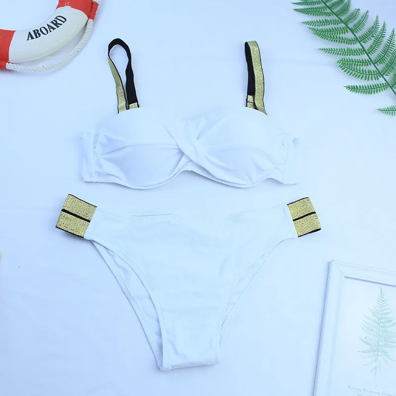 

New White Swimsuit Women 2 Piece Set Bikini Swimming Suit For Women Push Up Swimwear Summer Beach Party Bathing Suit Female