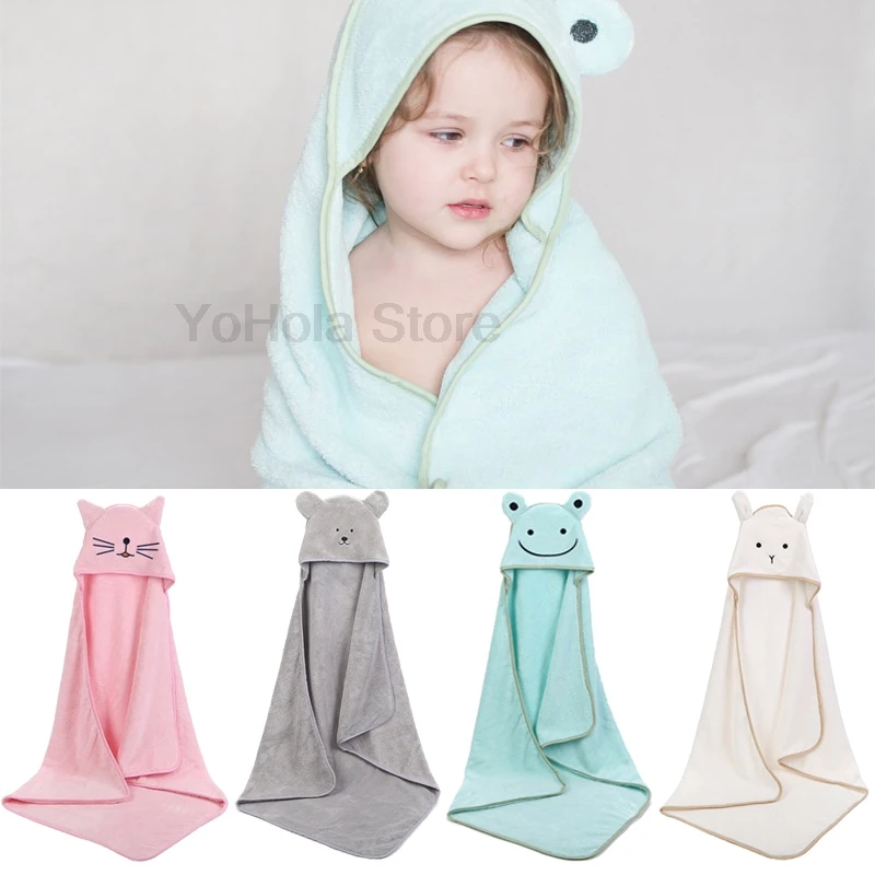 

Newborn Swaddle Blanket Baby Cartoon Solid Coral Fleece Bath Robes Super Warm Soft Shower Towels for Infant Unisex Beach Towels