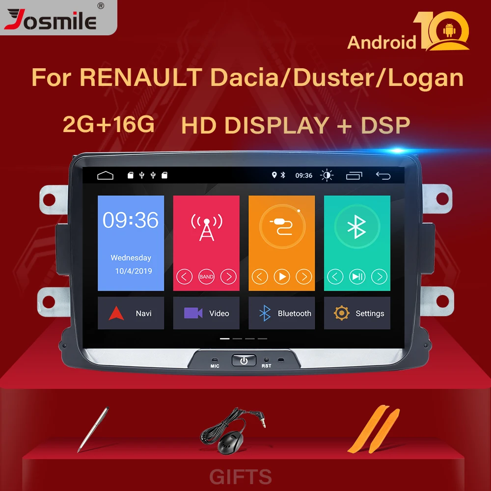 Автомобильный радиоприемник IPS DSP 1 din android 10 мультимедийный проигрыватель для Dacia