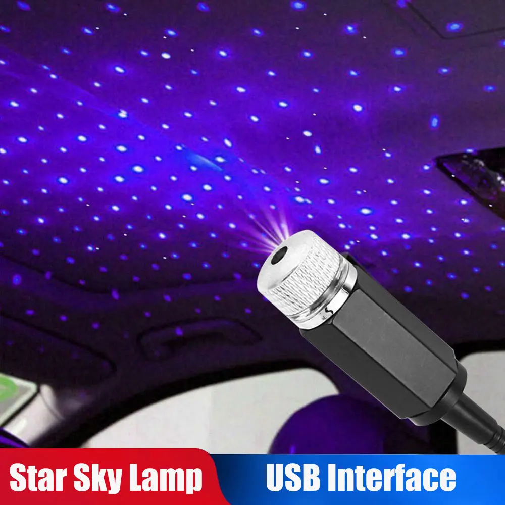 Vehemo Регулируемая Автомобильная крыша звезда светильник синий светодиод USB
