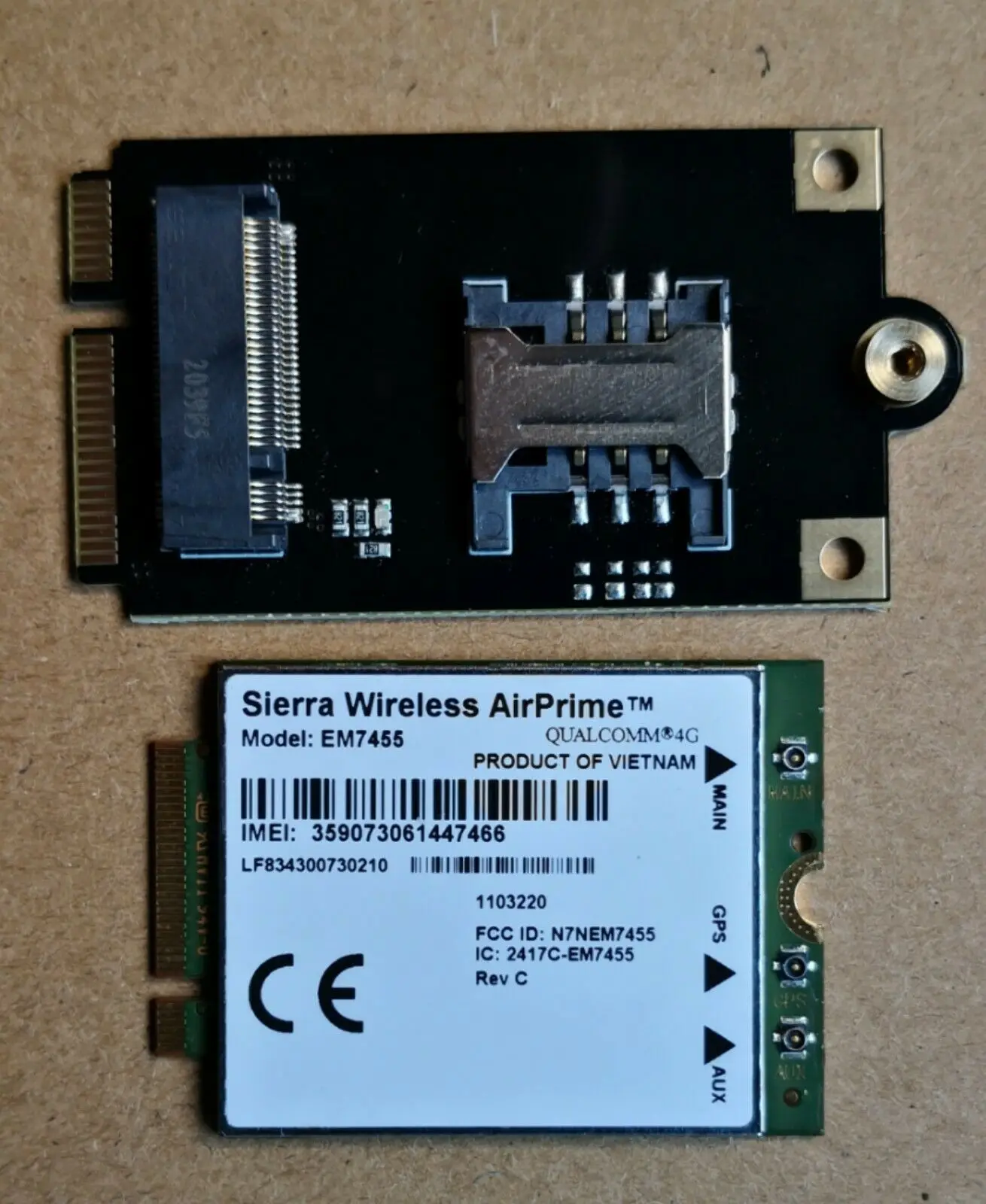 Sierra EM7455 + адаптер косички и антенны для использования вместо комплекта MC7455 | MC7455|3G