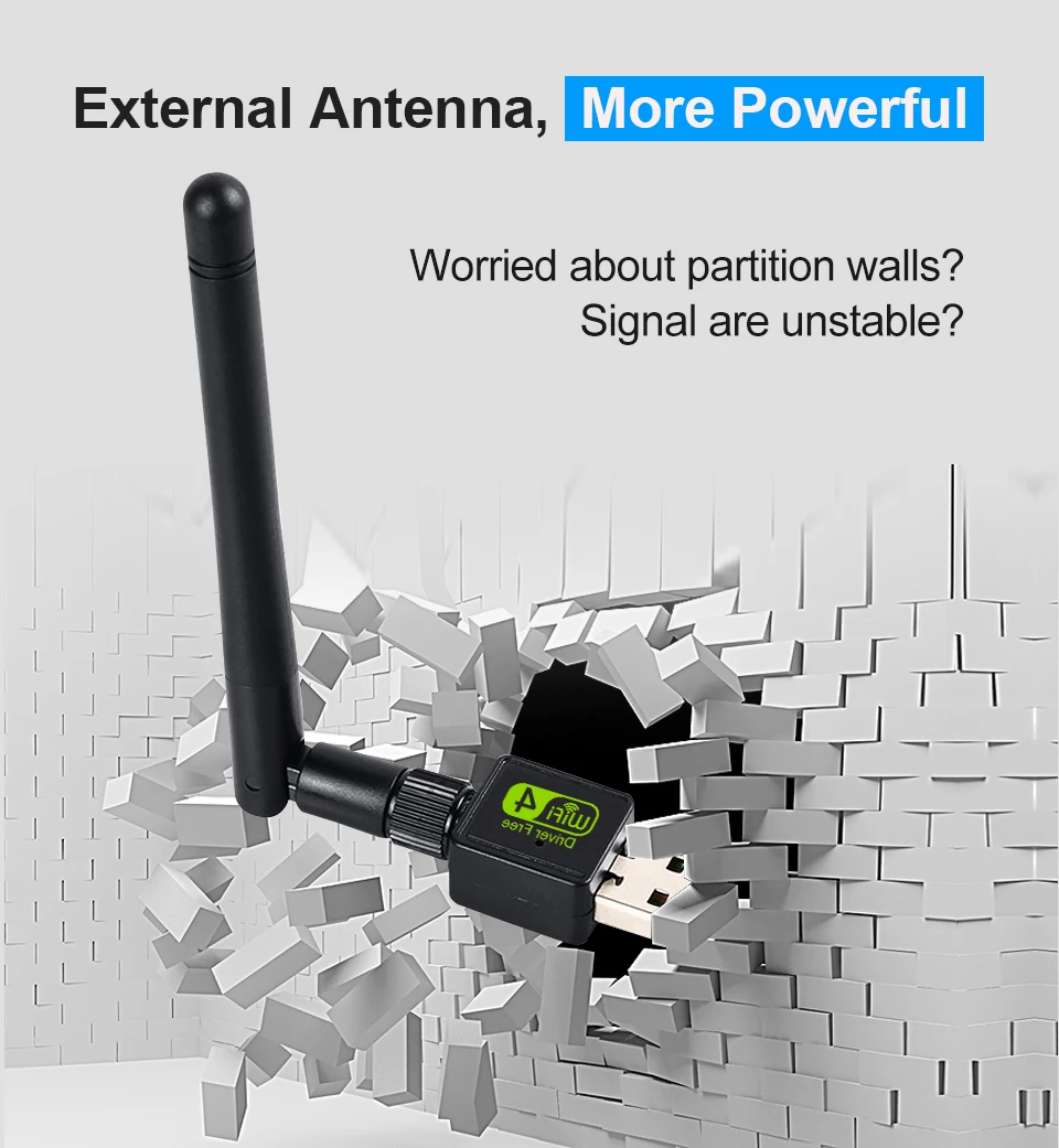 USB WiFi адаптер Antena Wi Fi USB адаптер MT7601 Бесплатный драйвер сетевая карта WiFi ключ 150 м Ethernet WiFi приемник Wi-Fi адаптер