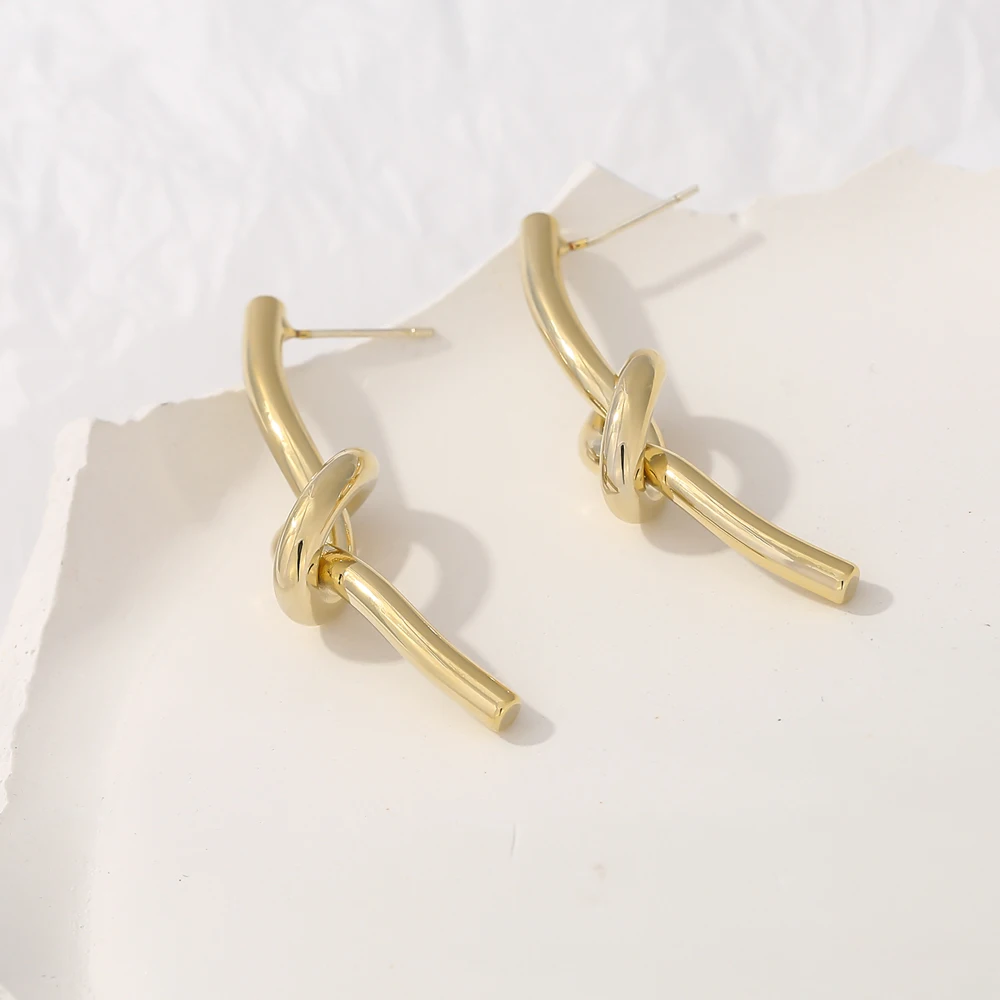 Металлические витые серьги-гвоздики Yhpup золотые индивидуальные украшения