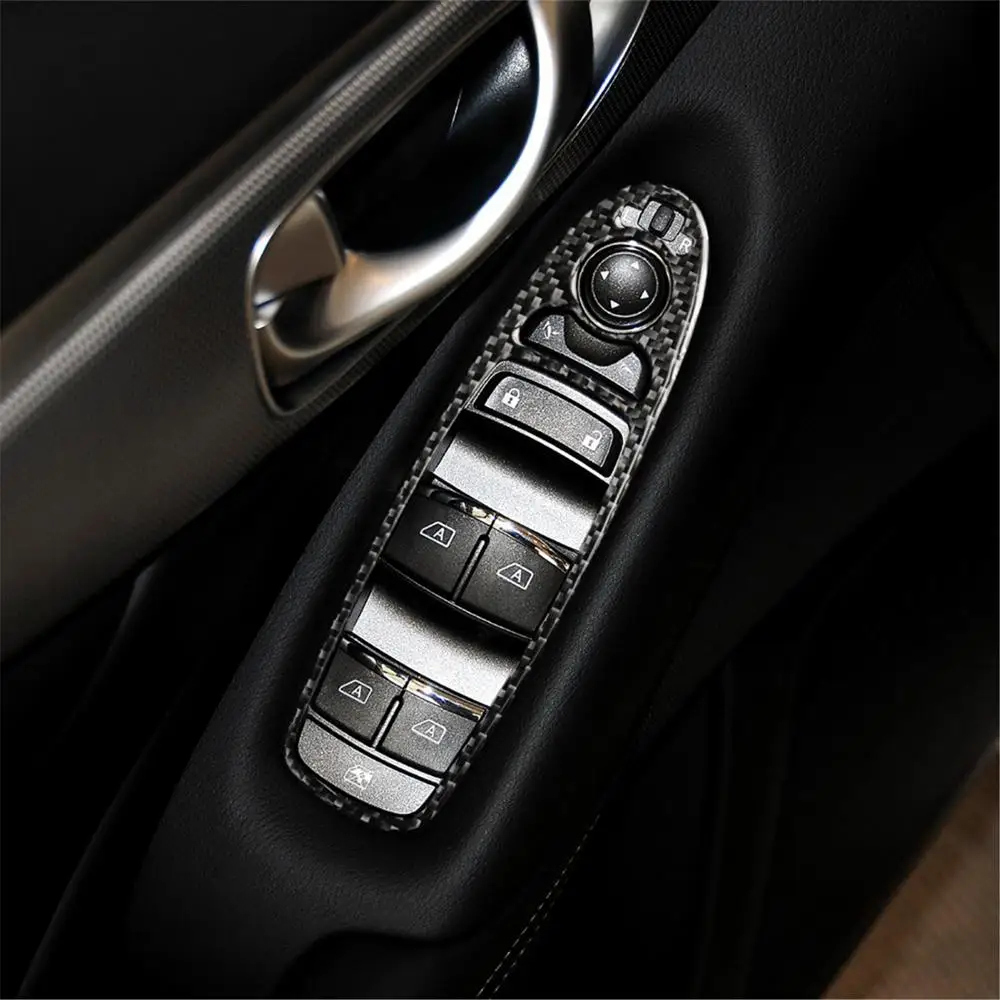 

for Infiniti Q50 2013-2019 Lift Window Switch Panel Cover Decorative Sticker Trim Carbon Fiber Car Interior Accessories