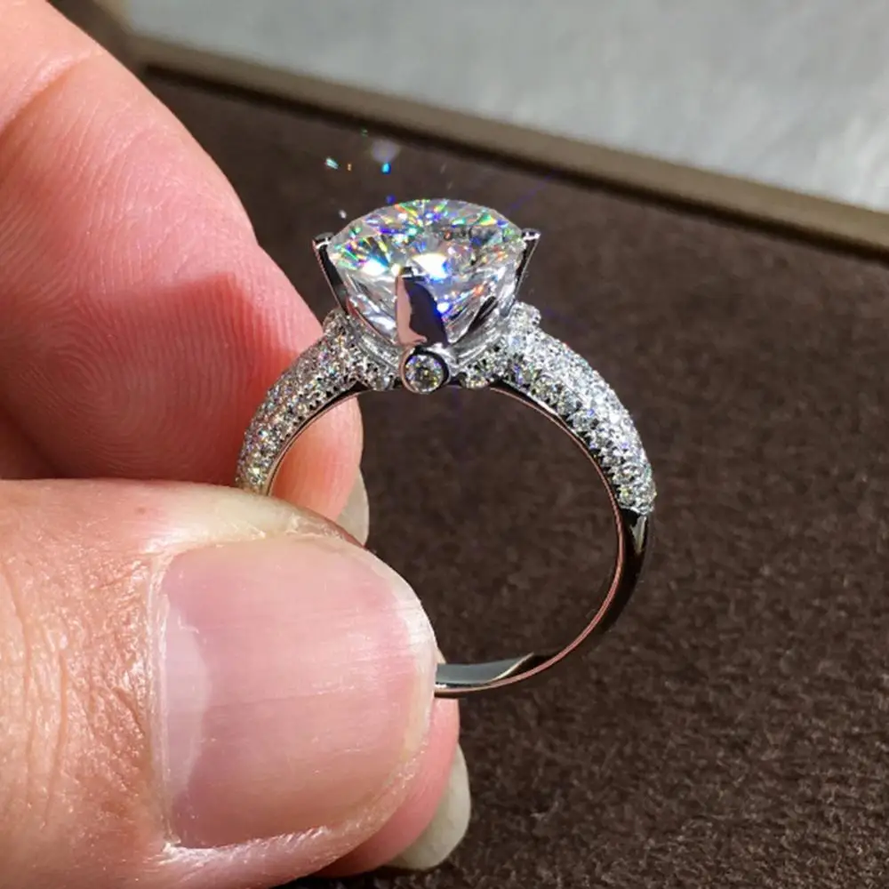 

Dropshipping Luxury Round Cut Cubic Zirconia Bridal Wedding Engagement Ring Jewelry Gift