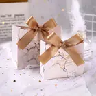 50 шт. мраморные конфеты бумажная упаковка цветок подарочная коробка печенья boite dragees de mariage Свадебная коробка конфет