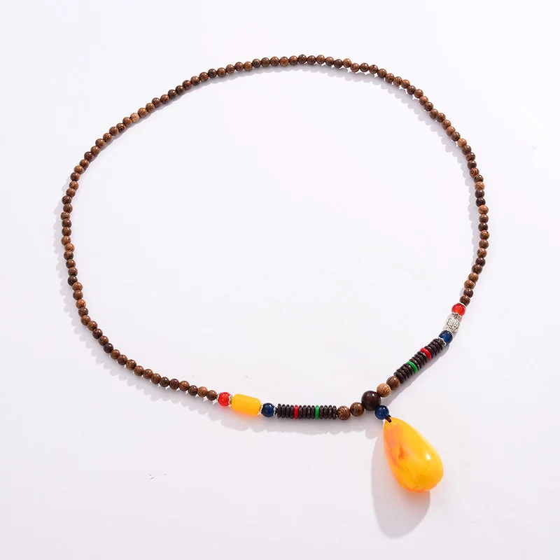 Мужские деревянные бусины HONGYE в стиле ретро украшения для свитера ожерелье