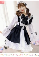 women maid outfit anime long dress black and white apron dress lolita dresses men cafe costume cosplay costume %d0%b3%d0%be%d1%80%d0%bd%d0%b8%d1%87%d0%bd%d0%b0%d1%8f mucama