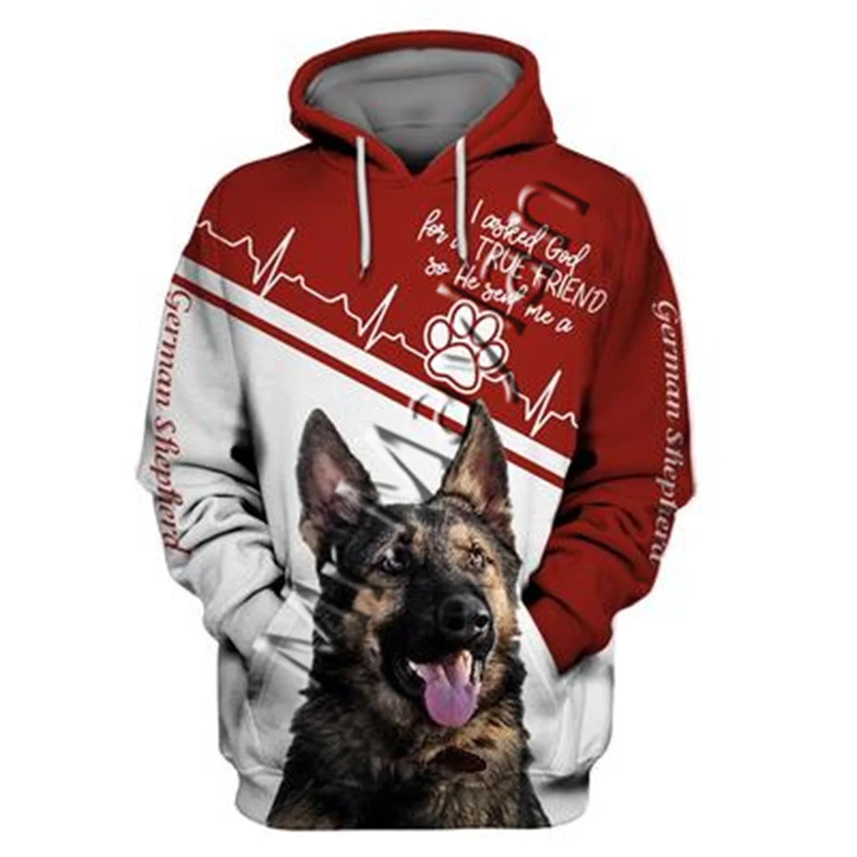 

Толстовки унисекс с 3D-графикой, свитшоты, художественная толстовка с рисунком собаки, немецкой овчарки, Мужская/Женская Повседневная Уличн...