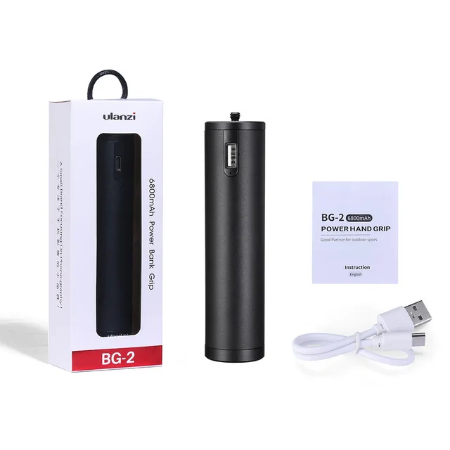 Power bank ULANZI BG-2 Мощность рукоятка Алюминий 6800 мА/ч, Батарея Мощность банк для смартфона Gopro DJI Osmo карман с 1/4 отверстие для винта - Цвет: Power bank