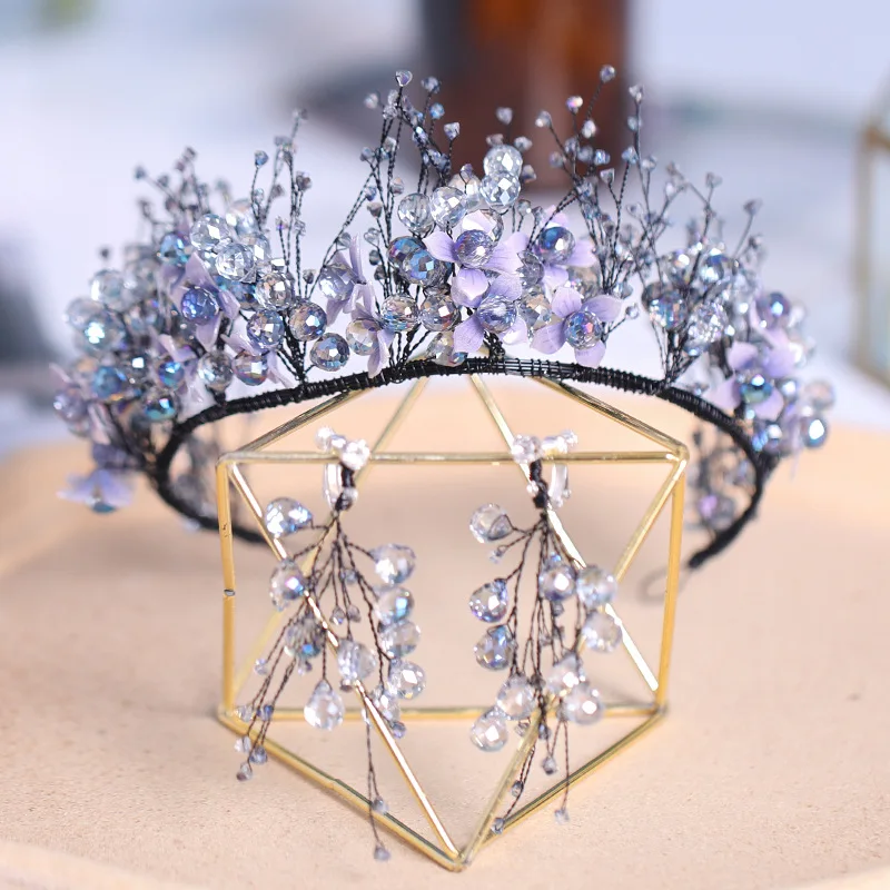 

1Set Handmade Bride Jewelry Shiny Crystal Hair Clip and Earring Beautiful Headdress Hair Clip and Earring Set AUG889
