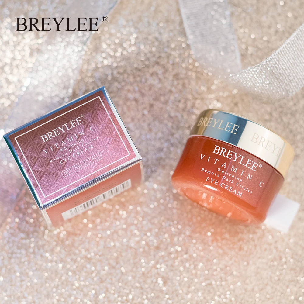 

BREYLEE Eye Cream Vitamin C Whitening Remove Dark Circles Fade Freckles VC Eyes Serum Face Care Bleach Brighten Skin Ageless 20g