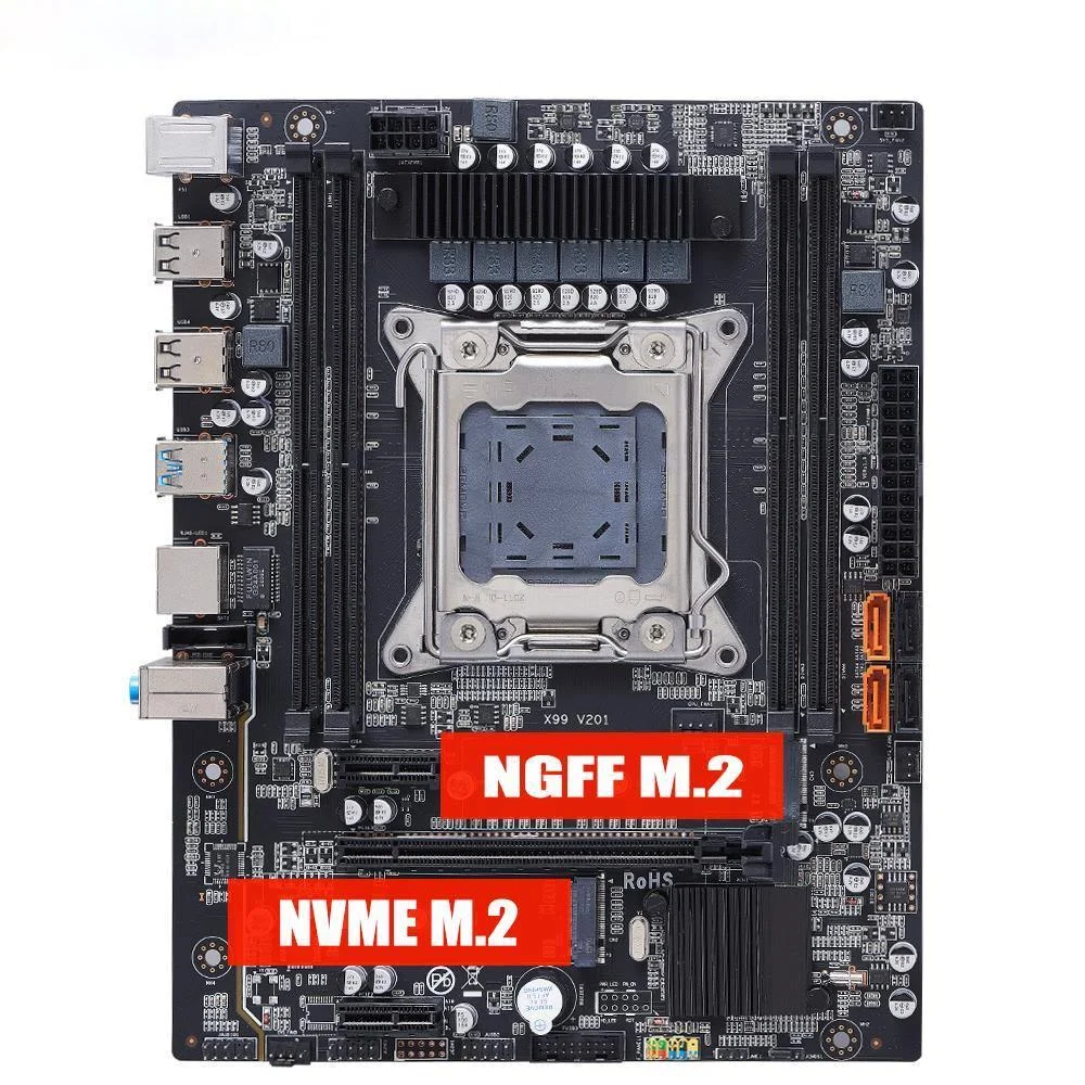 Материнская плата X99 LGA2011 3 V3 V4 с двумя слотами M.2 NVME поддержка четырех каналов DDR4 ECC