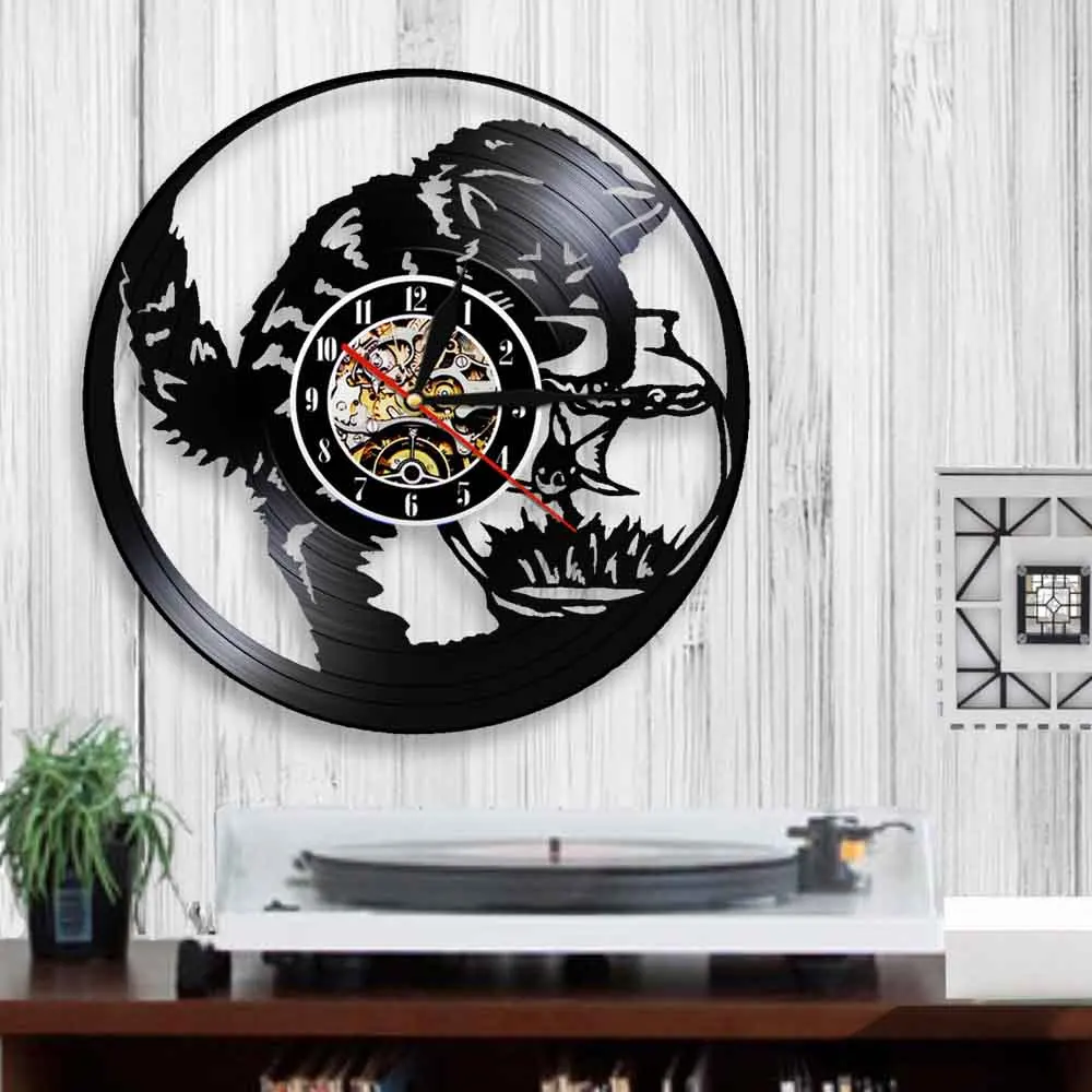 Настенные часы с виниловой пластиной декоративные художественные украшения для