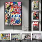 Граффити Бэнкси, абстрактная живопись на холсте, постеры и принты Жизнь короткая, охлаждение утки, настенное искусство, картина куадроса