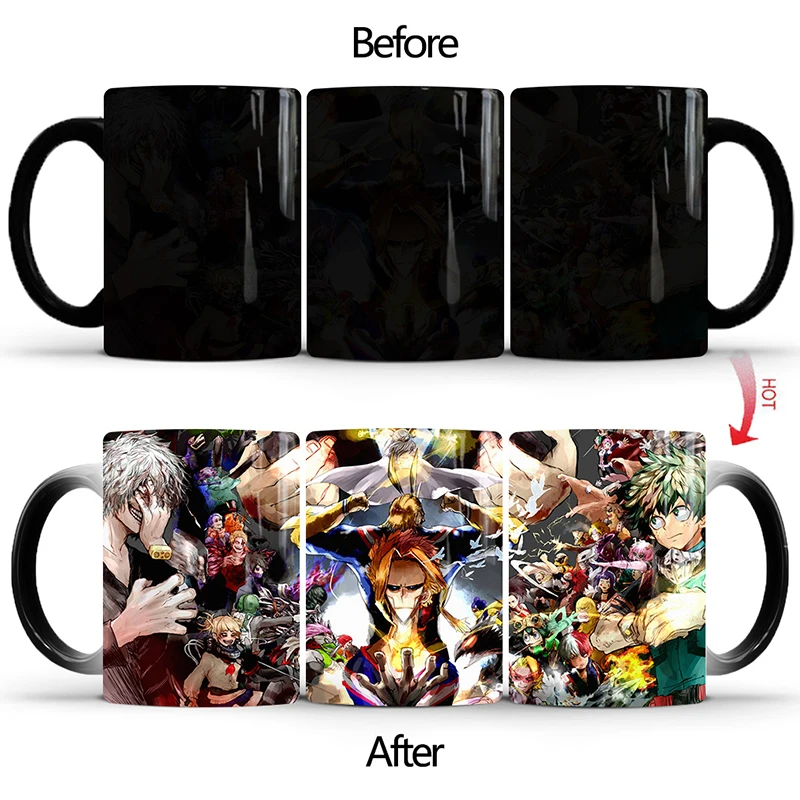 1 шт. 350 мл новые термохромные керамические чашки аниме мультфильм моя геройская