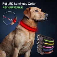 usb charging led dog collar anti lostavoid car accident collars for dogs puppies dog luminous collars leads led pet supplies