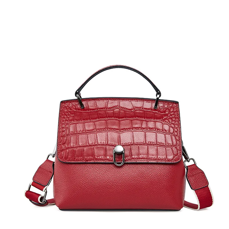 

Crocodile Pattern Handbags Women Bags Genuine Leather Tote Fashion Lady Shoulder Crossbody Bag High Quality Solid Color Hand Bag