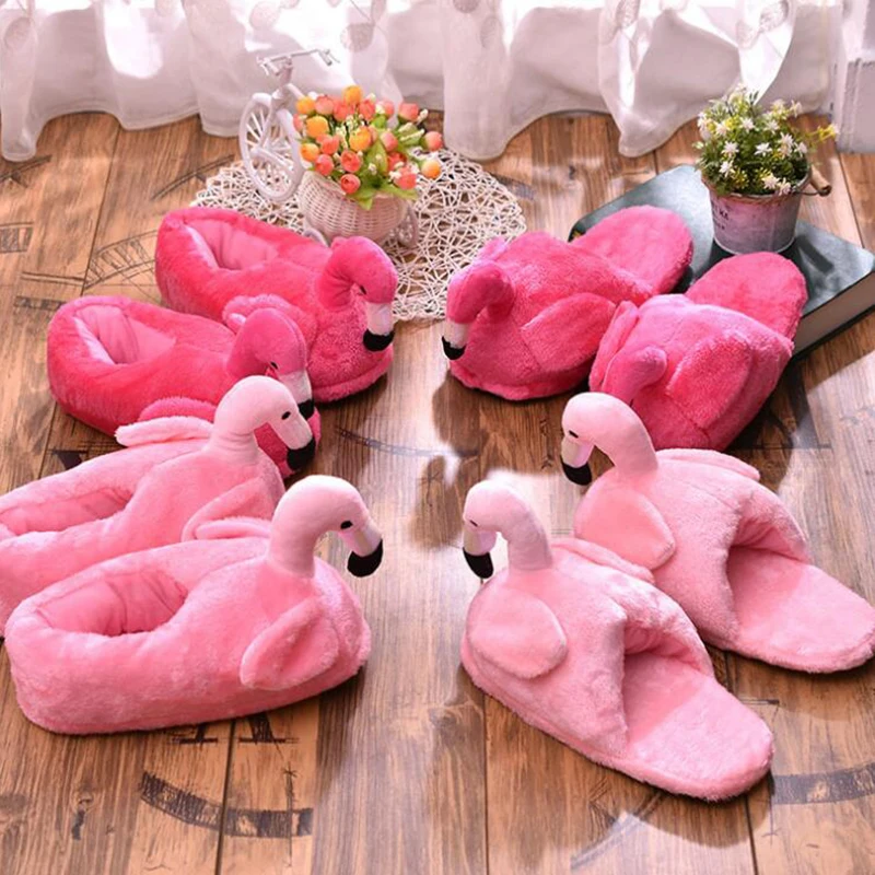 Winter Slippers Women Creative Fun Home Slippers Warm Women Shoes Unicornio Woman Unicorn Slippers Fur Flamingo Cotton Shoes c93
