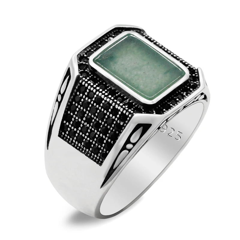 Новый стиль искусственное серебро с натуральным кольцом для мужчин и женщин