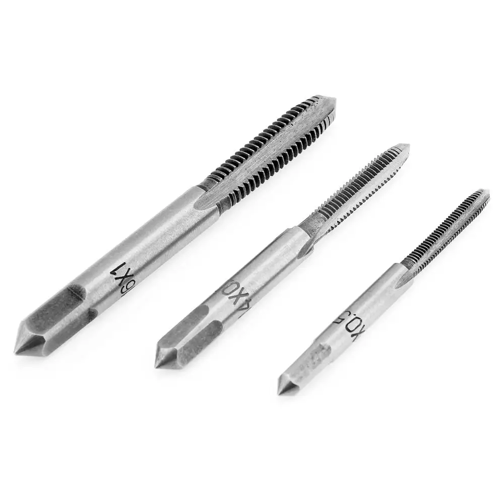 

12PCS/Set HSS M3 M4 M6 M8 M10 M12 Machine Straight Fluted Screw Thread Metric Plug Hand Tap Drill Set Hand Tools