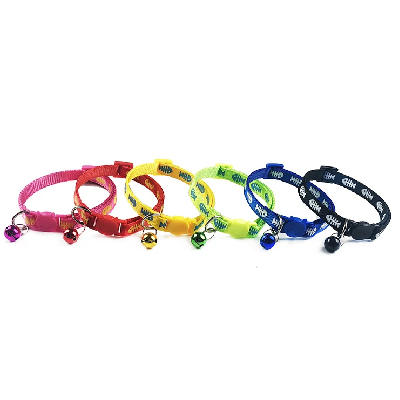 

Cat Collar Safety Breakaway Small Dog Cute Nylon Adjustable for Puppy Kittens Necklace Adjustable Pet Collar Fishbone