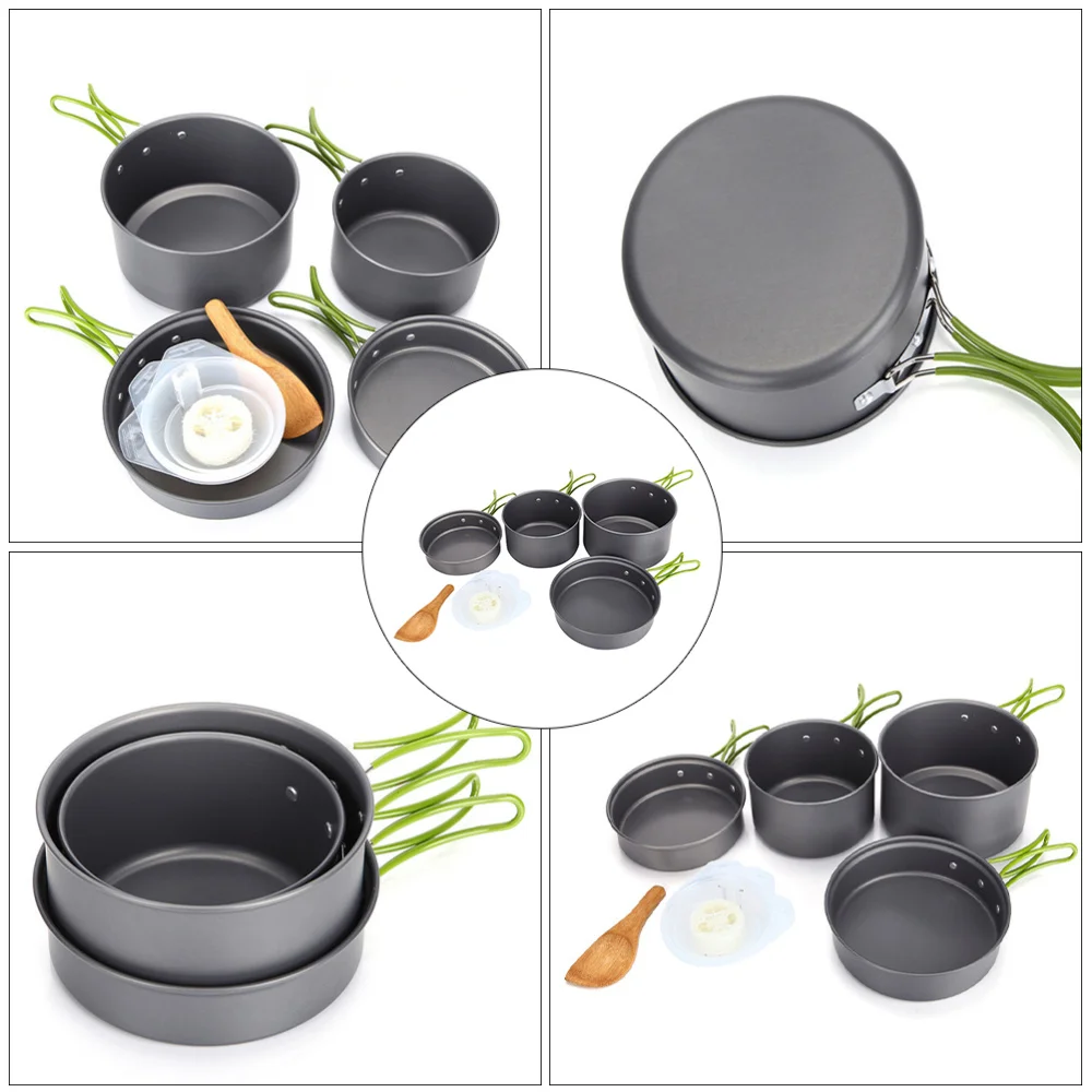

1 Set Outdoor Cooker Kit Camping Tableware Portable Saucepans Frying Pans Set